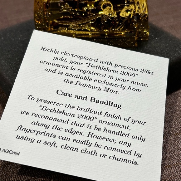 Danbury Mint Bethlehem 2000 Millennium Annual Gold Christmas Ornament Keepsake - Picture 4 of 11